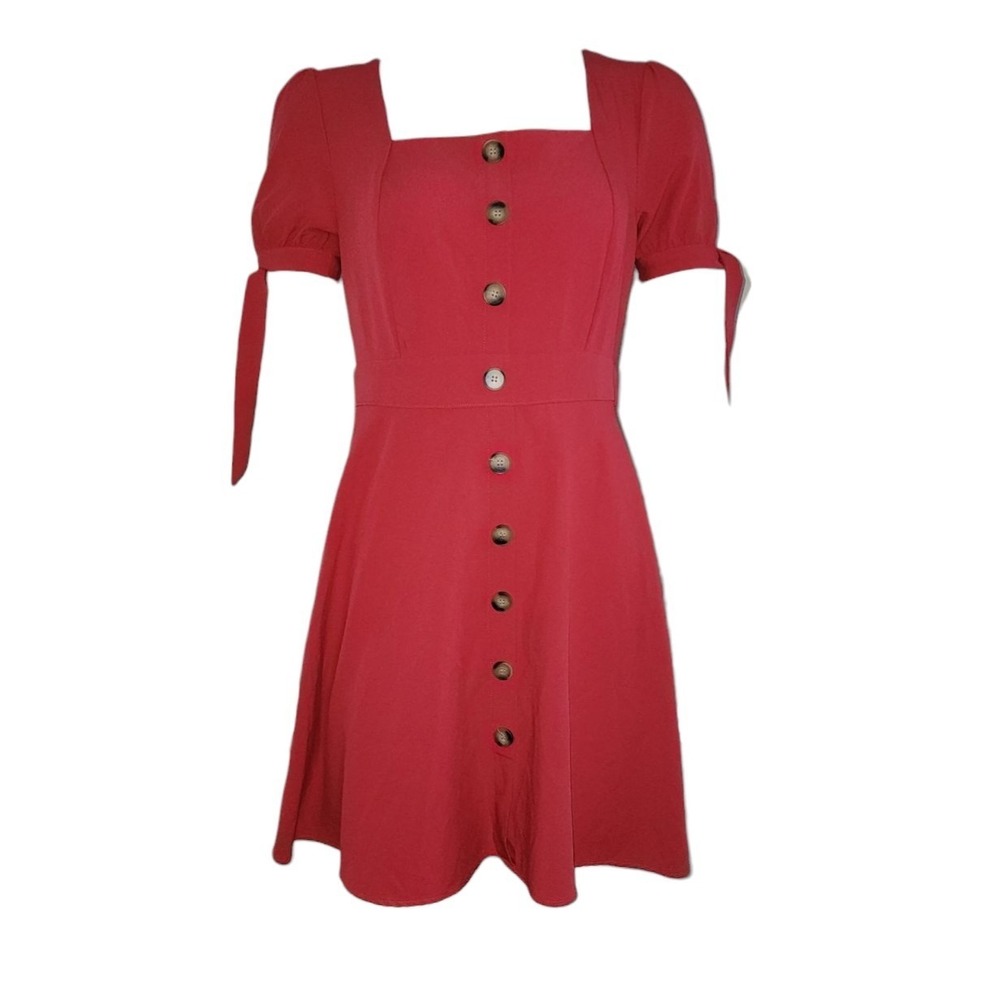 Paper Doll Dress Womens Large Pink Button Front Barbie Core Retro Pin Up Cute